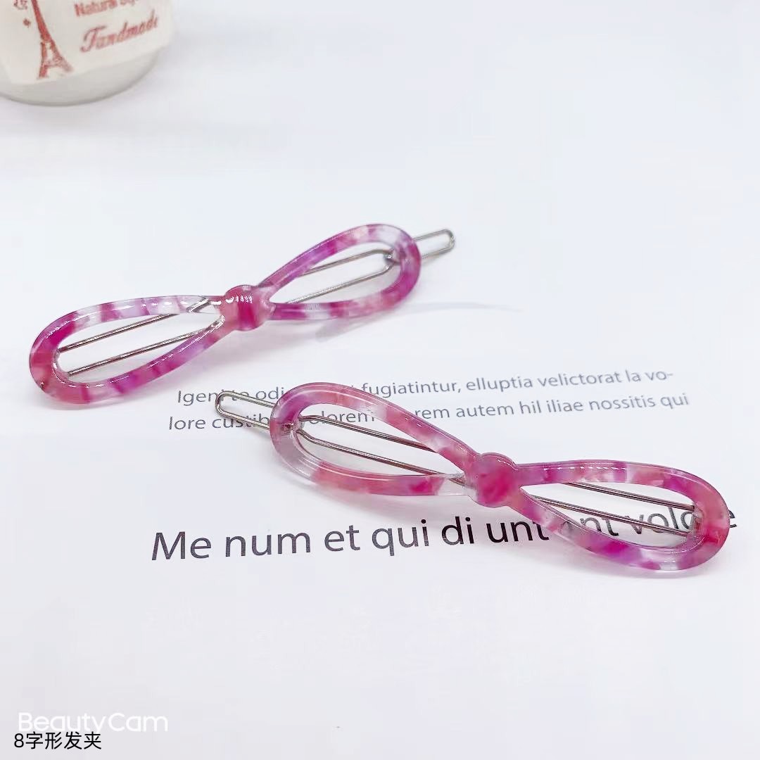 日韩新款网红ins蝴蝶结醋酸发夹几何发卡刘海边夹青蛙夹厂家批发.