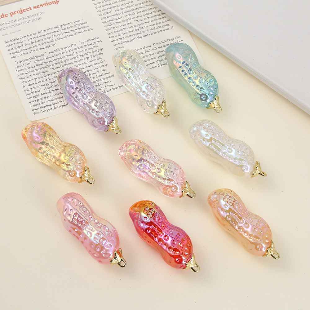 厂家DIY炫彩花生亚克力挂件饰品配件 吉祥坚果吊坠钥匙扣材料批发