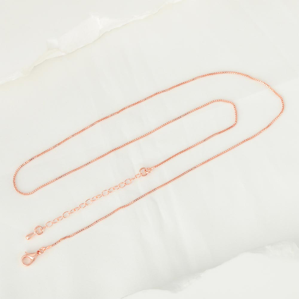 Honglu Cross-border best-selling copper-plated collarbone chain, simple lobster clasp pin type box chain, extended water drop tail chain wholesale Specification drawing