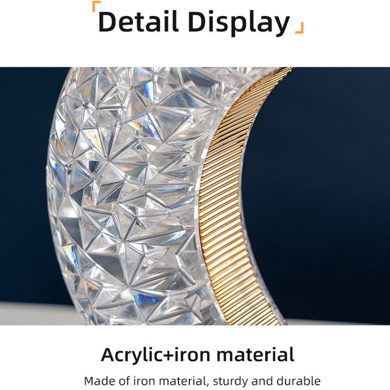 Desk lamp, cross-border bedside decoration, night light, girlish heart, bedroom romantic atmosphere desk lamp, star and moon desk lamp details Picture