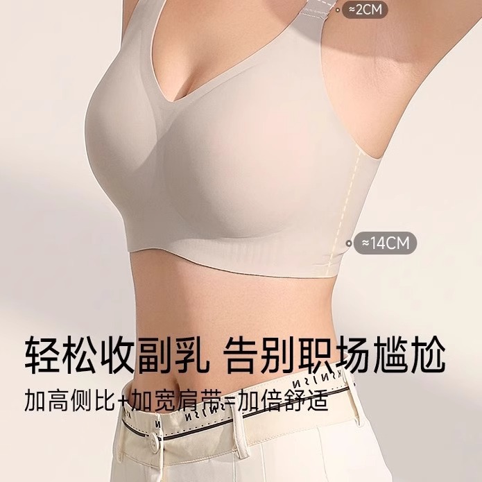 Large-sized, petite lingerie for women, full-cup, thin, anti-sagging, breast reduction, no trace, large-sized, shaping bra for plump girls, summer details Picture