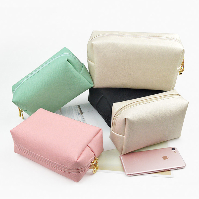 Wholesale of popular pu portable square waterproof and cute travel toiletry and storage bags for women in foreign trade Application Scenario