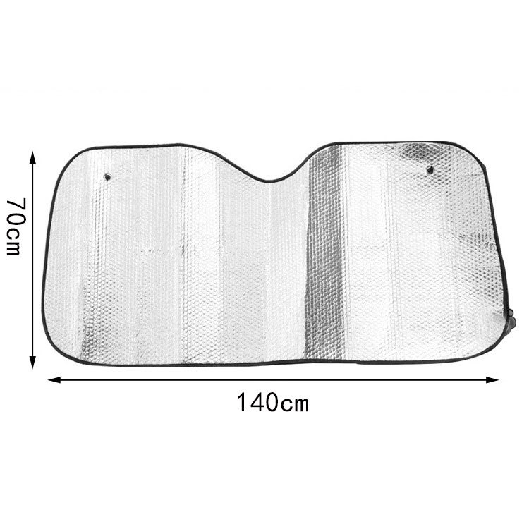 Double-sided silver aluminum foil bubble car sunshade, LOGO printable car 140*70 sunshade Item Picture