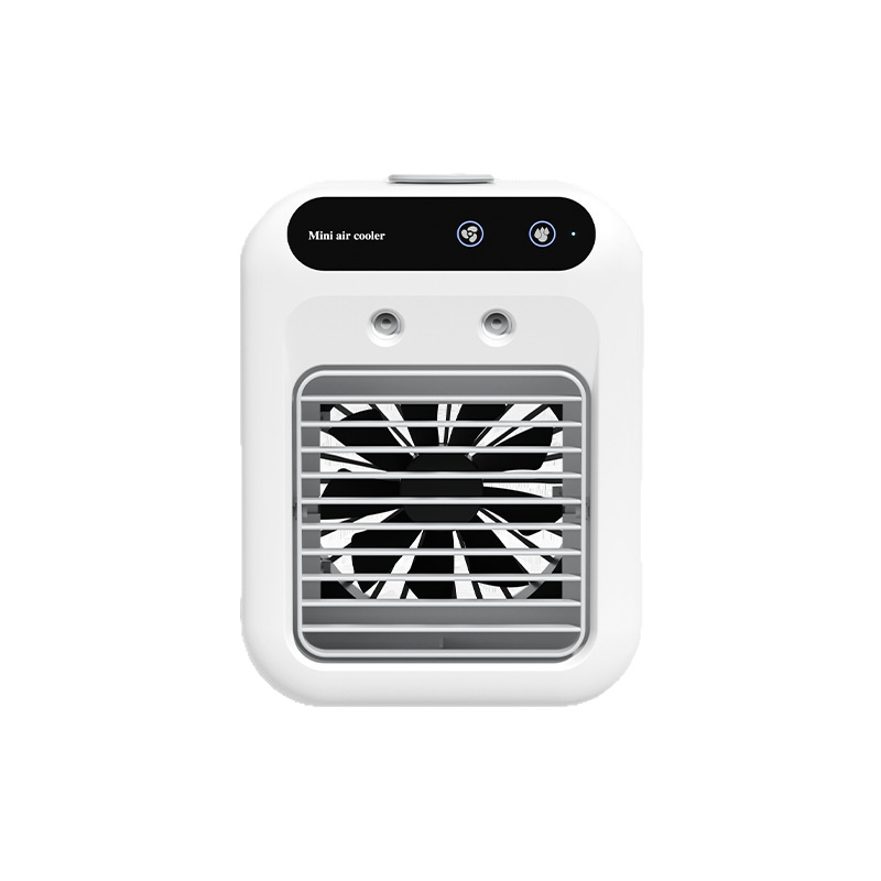Household small air cooler, portable dormitory spray cooler, humidifying electric fan, desktop mobile cooler Item Picture