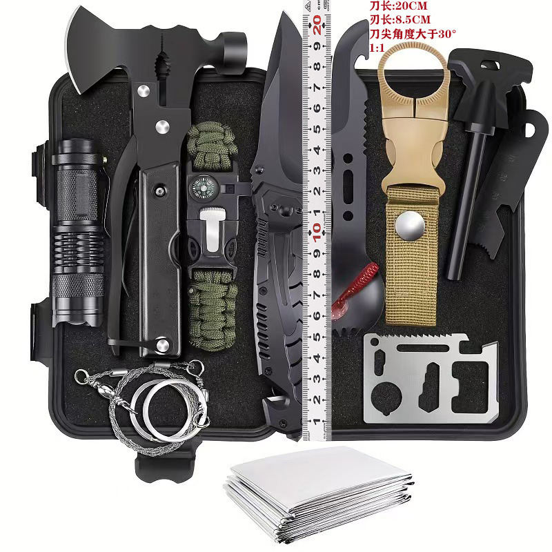 跨境野营车载户外求救生宝盒生存工具套急救盒SOS应急包装备用品