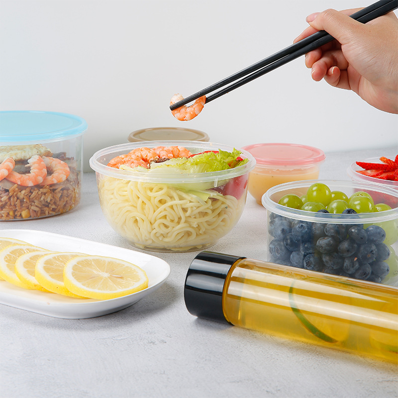 塑料保鲜盒微波炉便当盒蔬菜水果收纳盒外卖饭盒批发塑料盒套装产品图