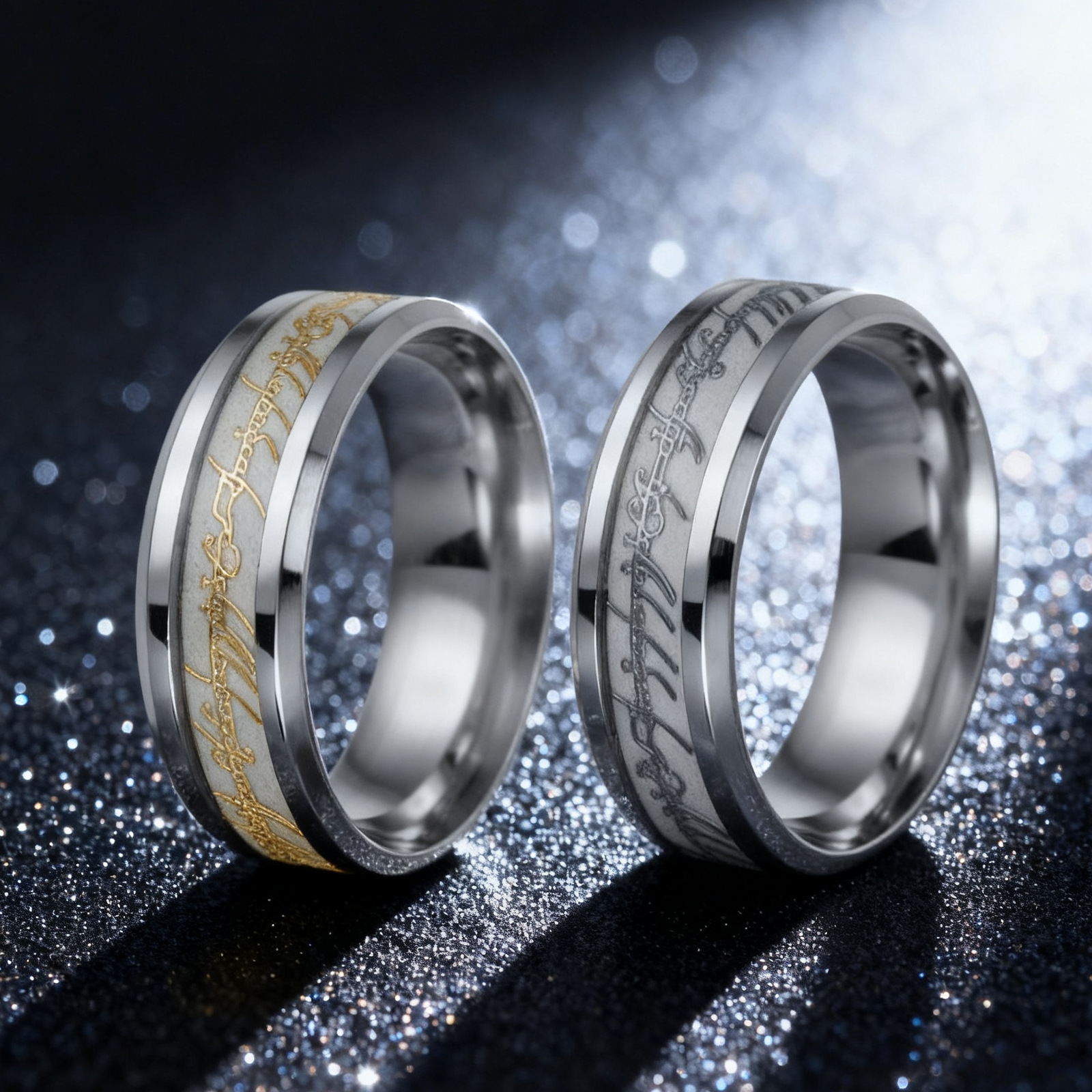 Cross-border new Magic Ring, shining and glowing fluorescent ring, concert, birthday party, letter and text details Picture