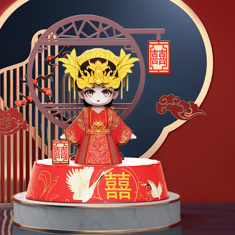 婚庆系列卡通新人形象结婚礼盒套装 Specification image