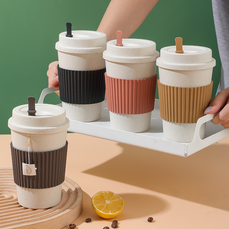 Wheat straw coffee cups, Japanese outdoor leak-proof mugs, popular portable cups, gift cups, water cups, wholesale cups Specification image