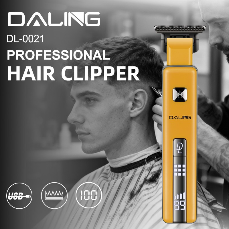 DALING 0021 Hair clipper with digital display USB charging oil head clipper for home hair salon engraving haircuts