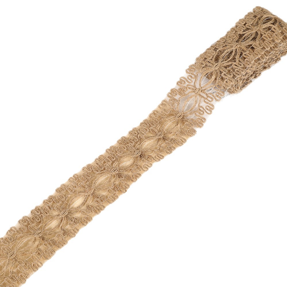 diy黄麻绳织带蝴蝶结蕾丝花边织带家纺家饰装饰黄麻蕾丝麻线花边详情图5