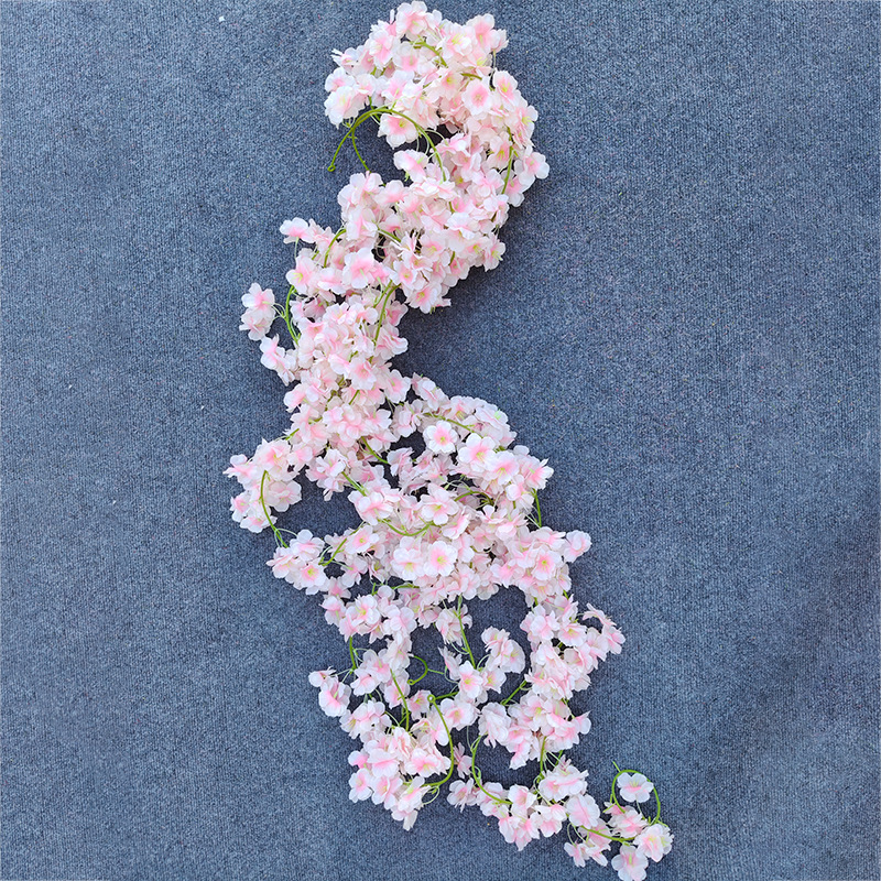 仿真樱花藤条新款婚礼婚庆挂墙装饰管道遮挡藤蔓仿真花串花伞diy
