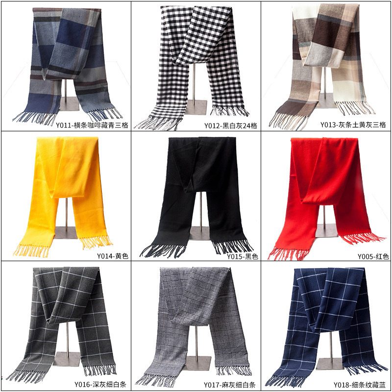 One-piece consignment, multiple colors to choose from, autumn and winter men's faux cashmere scarves, thickened British checkered couple scarves, gift factory wholesale, street stall wholesale Specification image