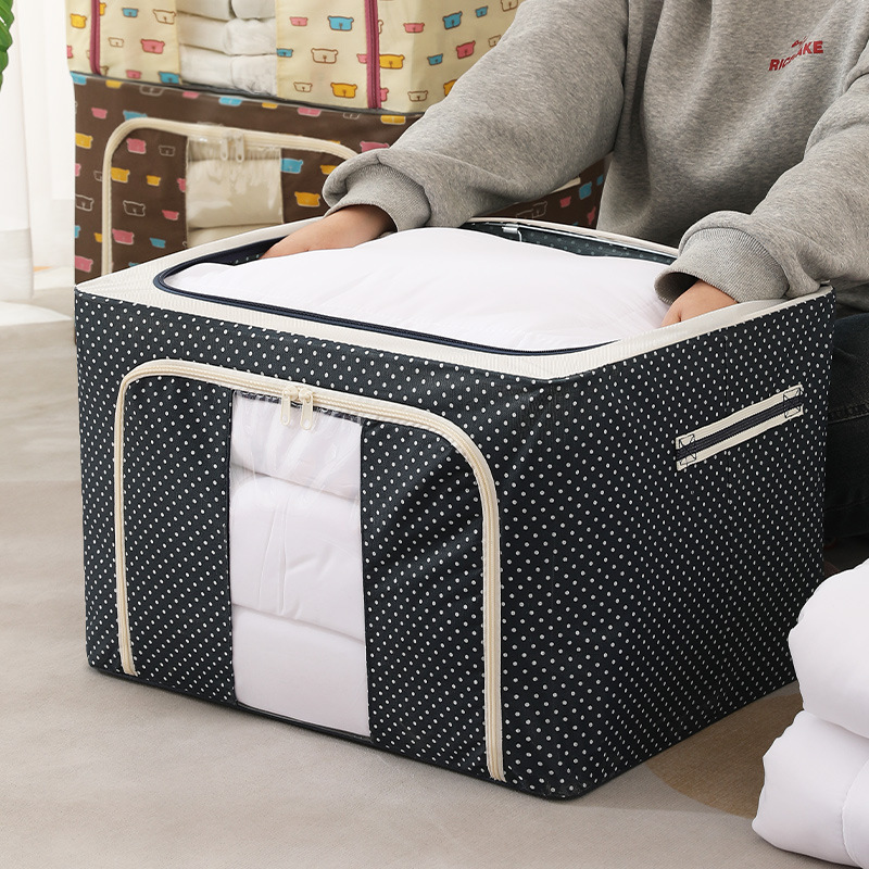 加厚牛津布衣服收纳箱布艺衣物整理盒折叠衣柜大号透明筐袋家用