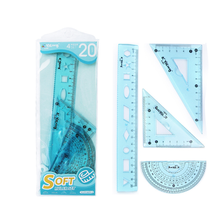 Yalong Cross-border flexible plastic measuring Tools, 20 cm school ruler, student school supplies Specification image