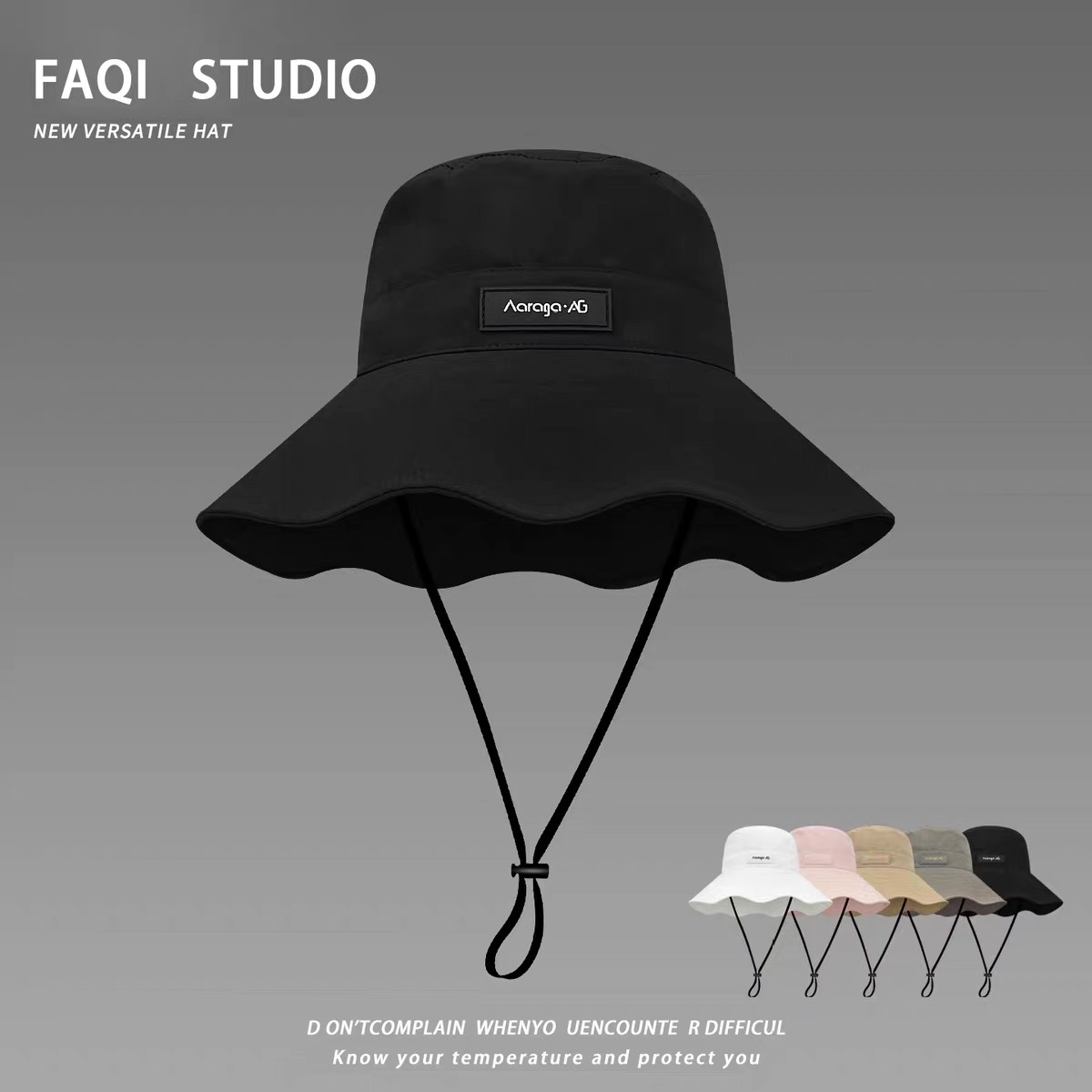 Li qin el mismo estilo cornija protector solar sombrero de pescador de secado rápido sombrero de visera plegable mujer verano transpirable al aire libre sombrero de cuenca de salida Specification image