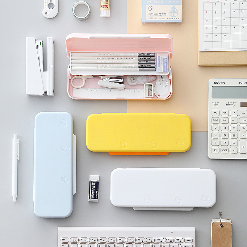 可印logo塑料笔盒小学生多功能文具盒儿童钢笔盒diy奶油胶铅笔盒产品图