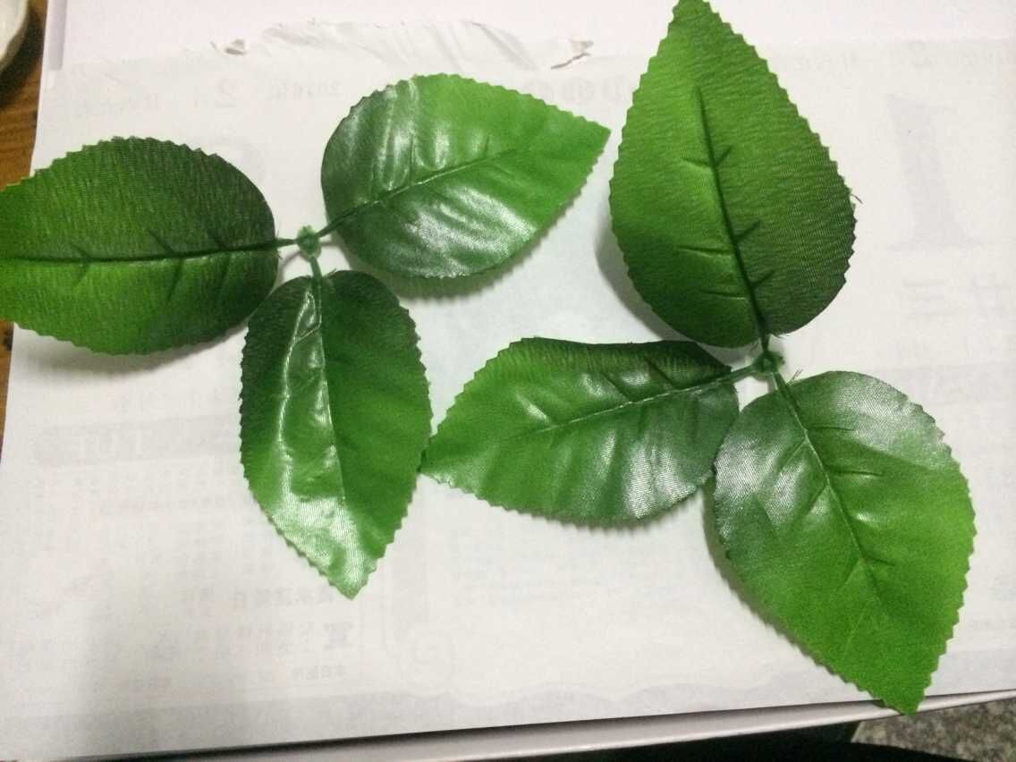 仿真花叶 三叉玫瑰叶 花材细节图