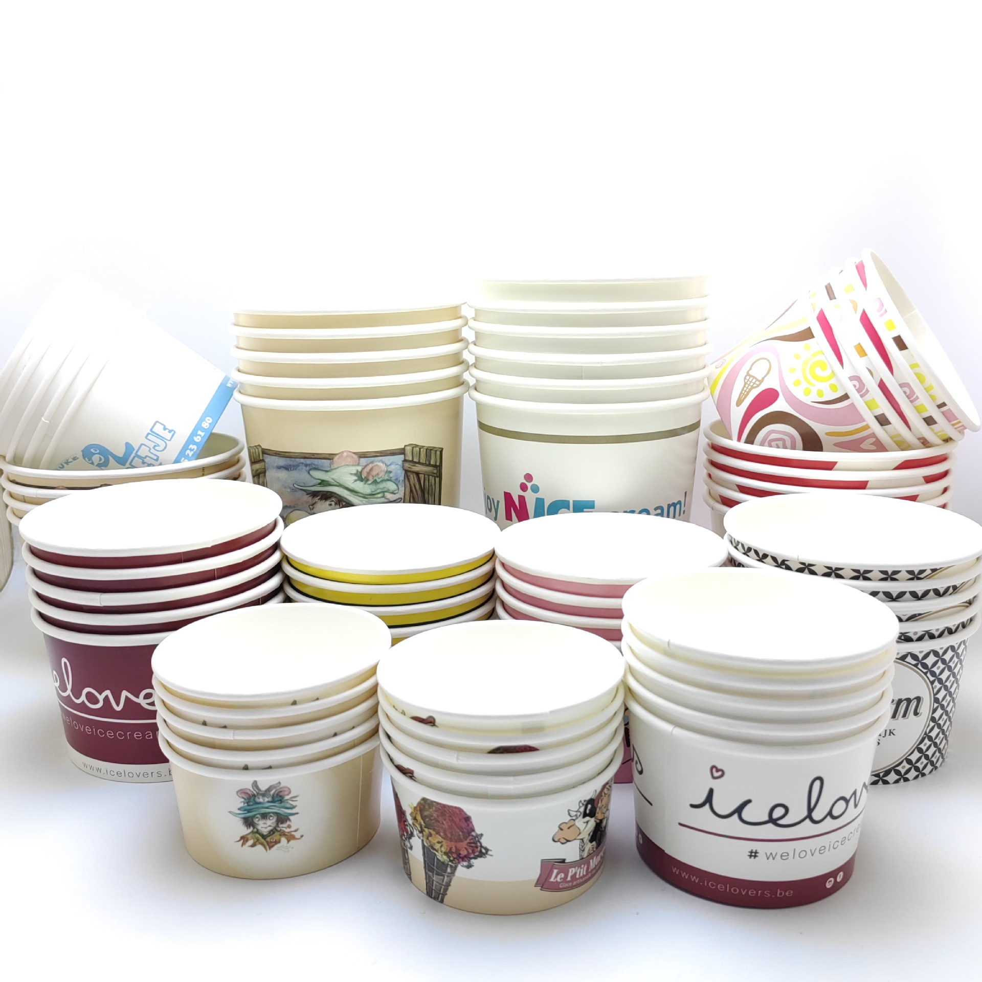 批发可印刷纸碗打包纸碗冰淇淋纸碗大小一次性快餐饭盒外卖纸碗细节图