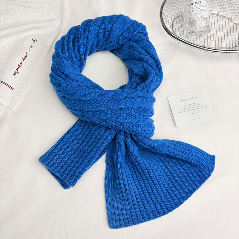 2025 New European and American autumn and winter fashion wool knitted cold-proof trend solid color warm pullover woolen hat and scarf