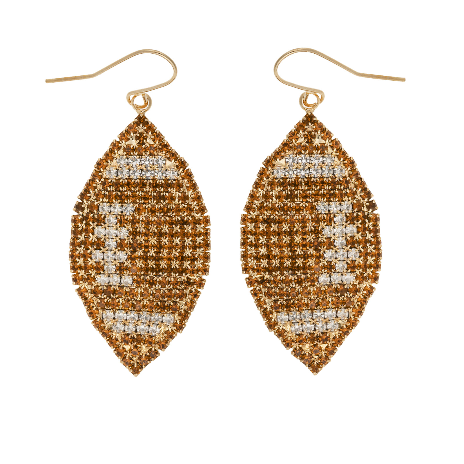 European and American fashion and individuality rugby water diamond earrings, women's shiny and colorful full diamond sporty earrings, cross-border bestsellers, pendant earrings, women's elegant accessories wholesale