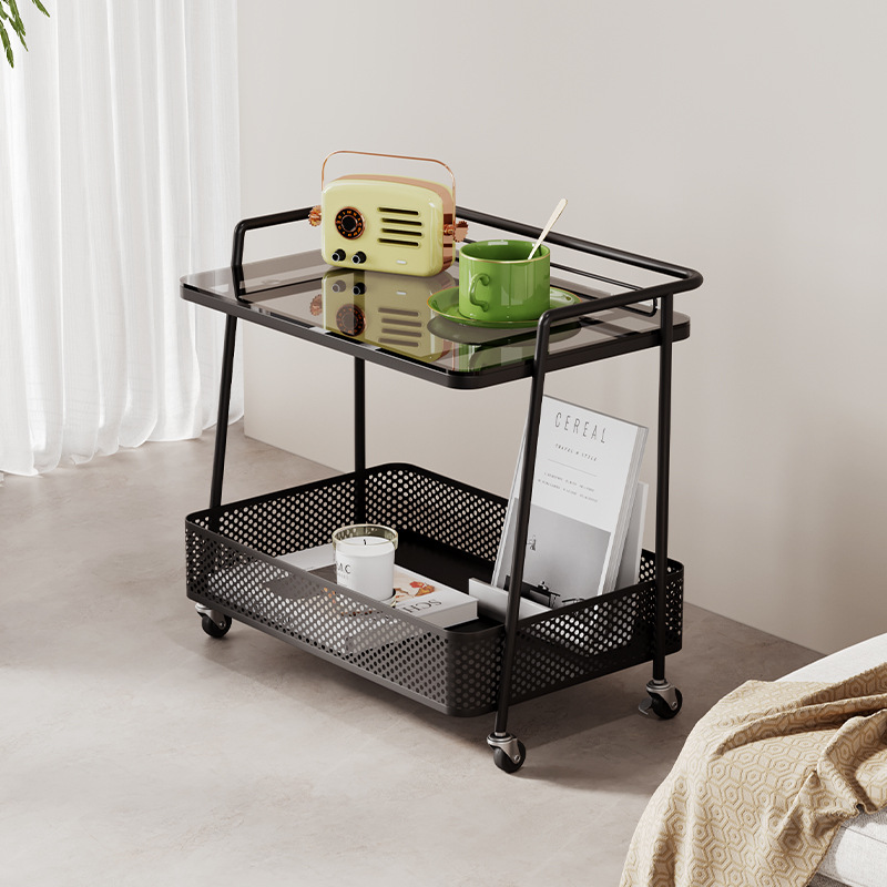 Sofa side table, French vintage small table, living room coffee table, storage rack, side cabinet, dining cart, mobile trolley, side table details Picture