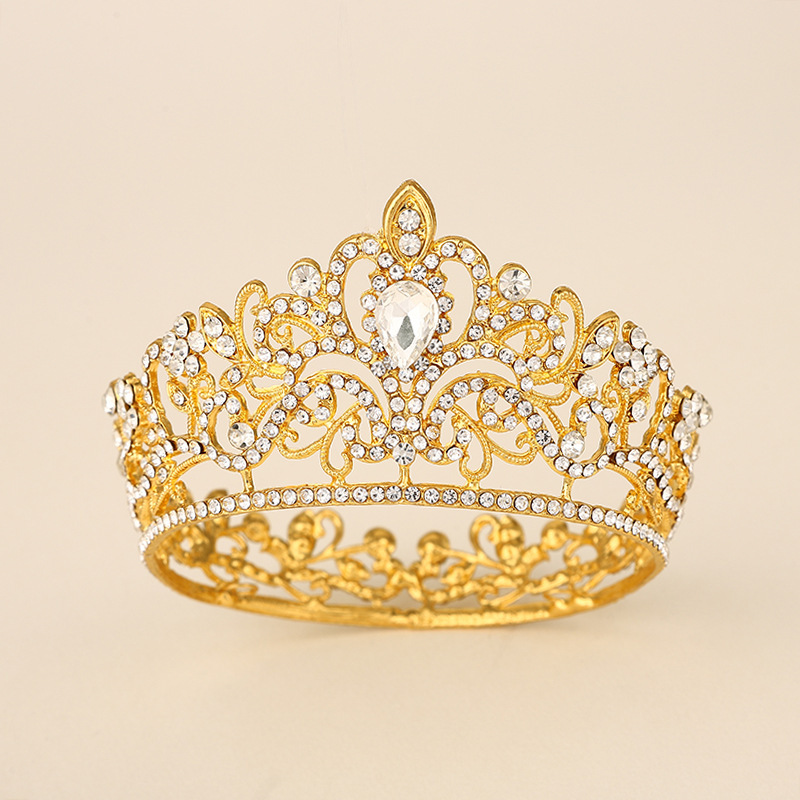 European and American bestsellers, noble full-diamond round small crown, party bride headwear, wedding headband, hair accessory king Application Scenario