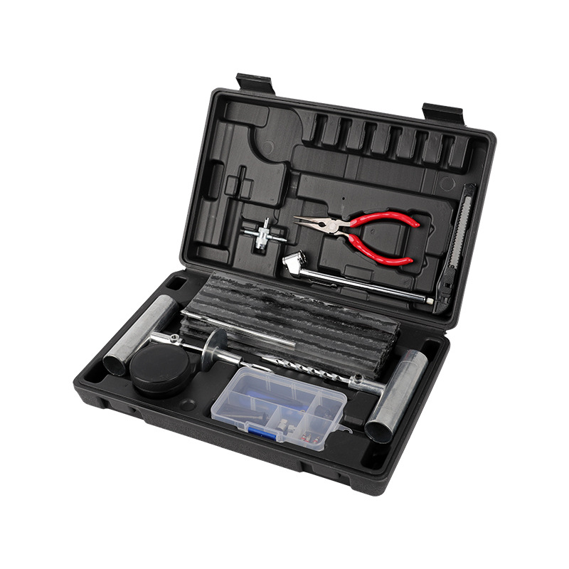 Factory direct supply of 57-piece zinc alloy handle tire repair tools, vacuum tire emergency repair set, multi-functional Item Picture