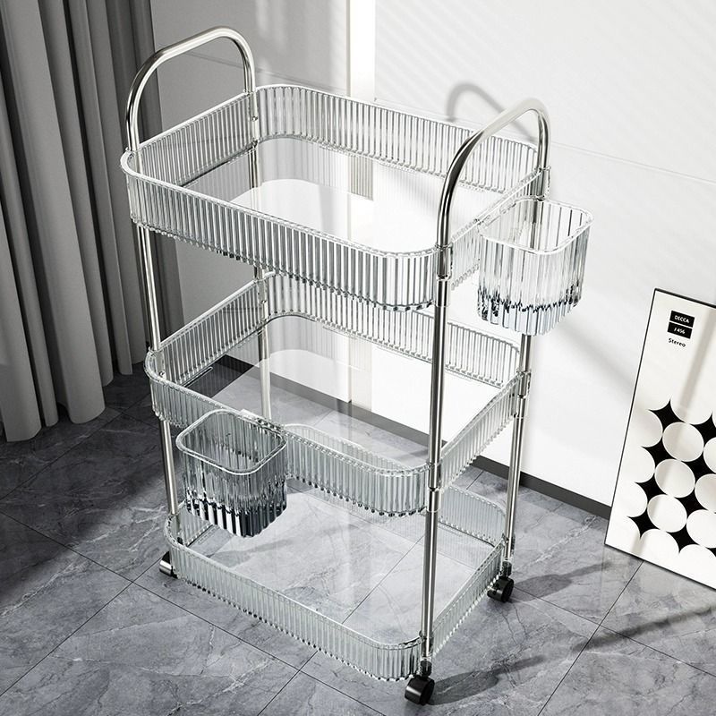 Promotional transparent acrylic cosmetics, bedside bookshelf, living room storage box, bathroom mobile Amazon factory direct sales details Picture
