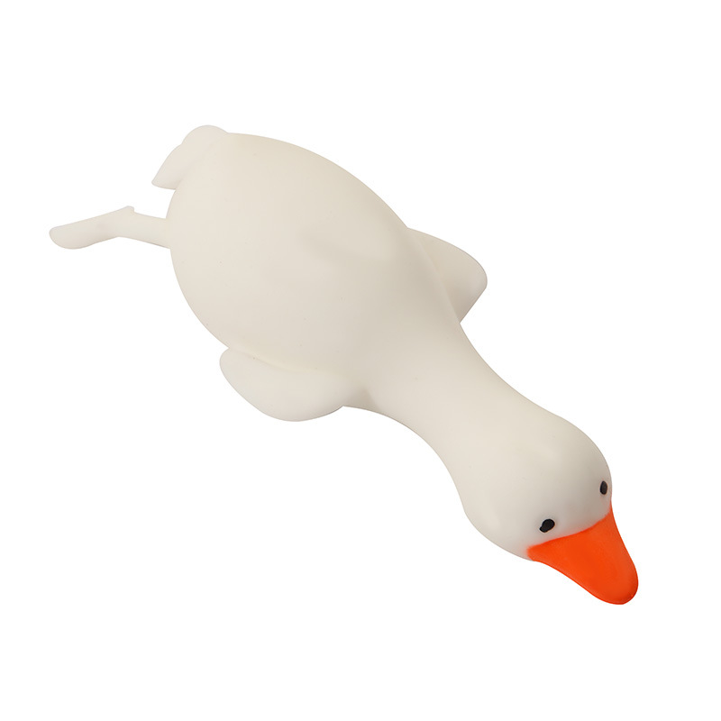 Big white goose flour duck stress-relieving toy, cute rubber slow-rebound duck, popular cartoon stress-relieving toy wholesale Item Picture