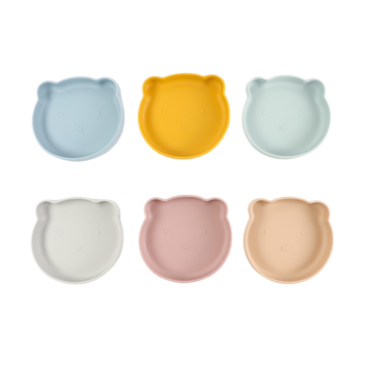 宝宝辅食吸盘碗耐高温防摔儿童喂养餐具食品级硅胶卡通母婴小熊盘详情图1