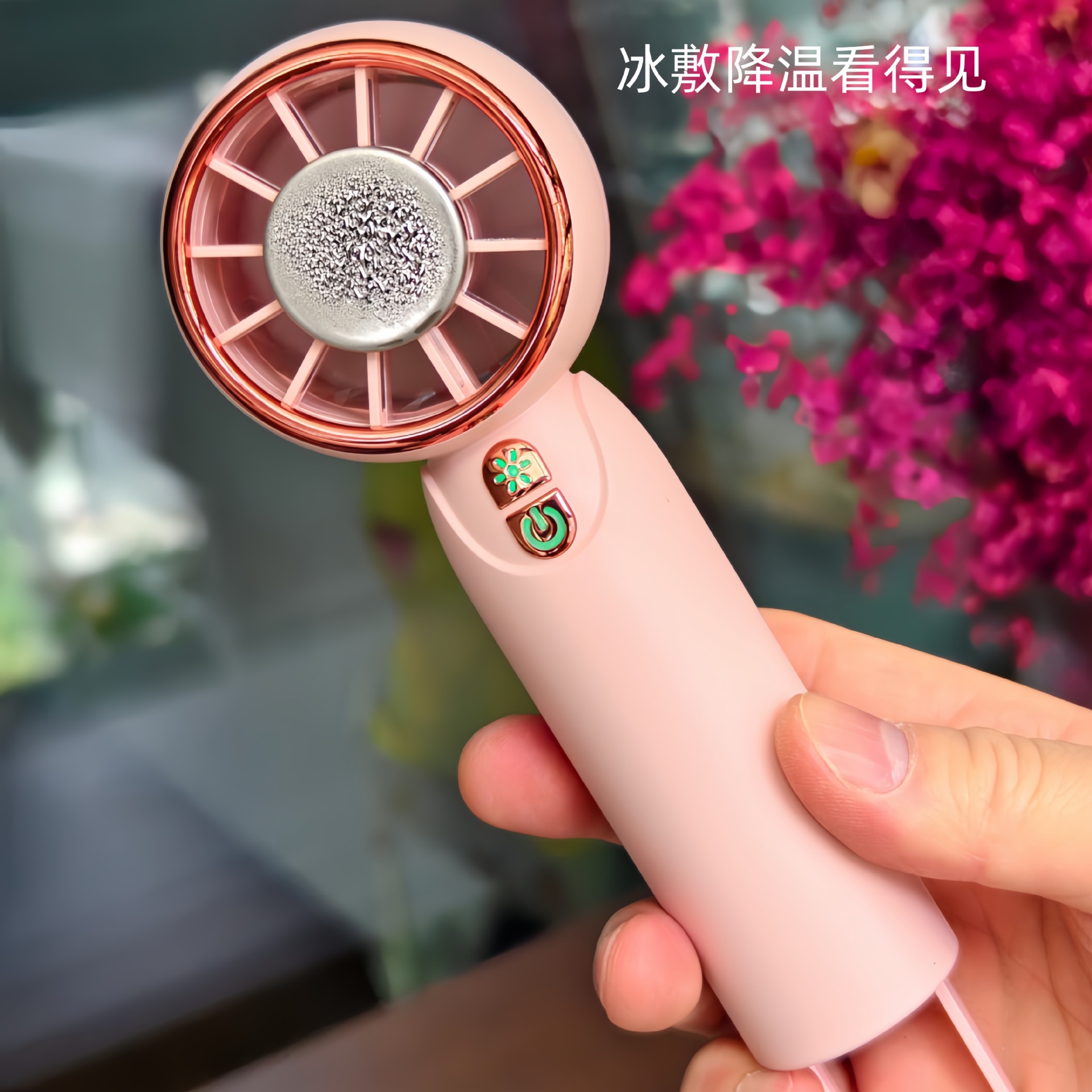 New cross-border high-speed handheld fan, desktop usb charging turbine fan, ice pack cooling pocket mini fan