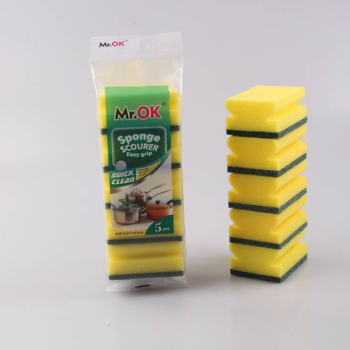 Mr.OK factory direct supply sponge scouring pads, double-sided cleaning sponges, kitchen cleaning sponges, dishwashing sponges, pot scrubbing sponges Specification image