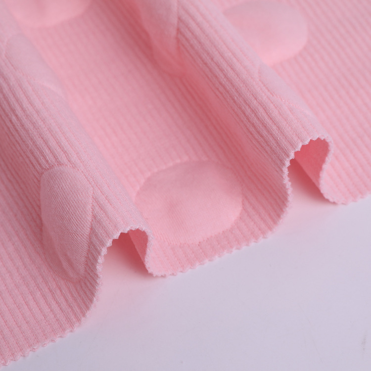 Knitted jacquard air cotton fabric, baby cotton-like polyester yarn knitted elastic fabric, weft dyed air layer fabric
