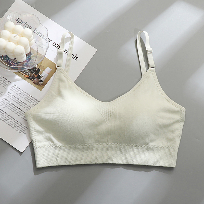 背心式内衣女初中学生高中生少女发育期发钢圈固定杯抹胸文胸夏季