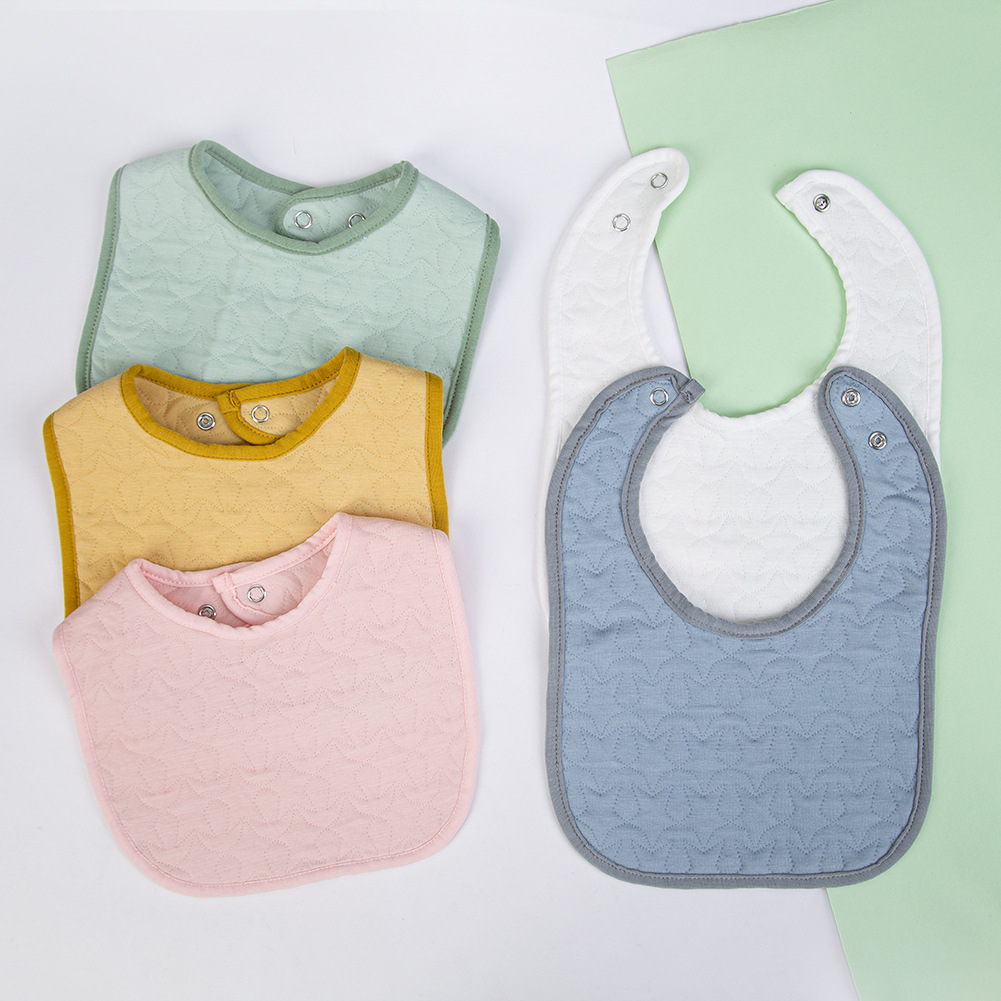 秋冬新款婴儿夹棉U型口水巾儿童吃饭围兜加厚防水儿童围嘴现货