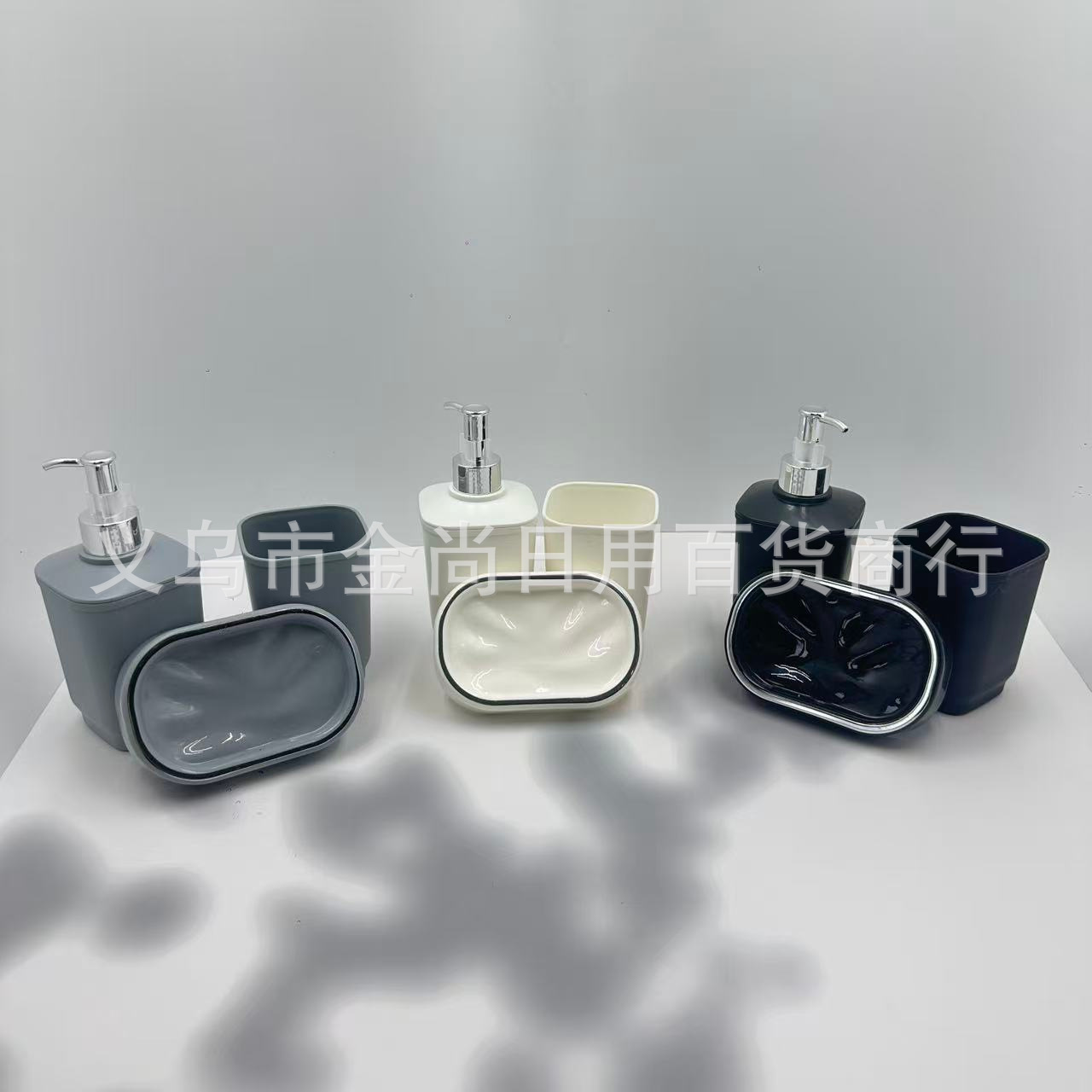 Black, white, gray, round, square, solid color lotion bottle, soap box, cup, gold and silver pump head, shampoo and body wash, portioned bottles Specification image