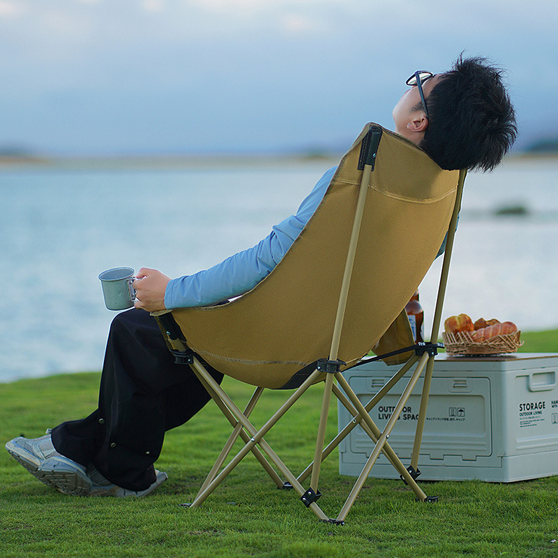 Outdoor folding chairs, moon chairs, portable chairs, camping, camping beach chairs, picnic, leisure sketching, and small horse camping equipment Specification image