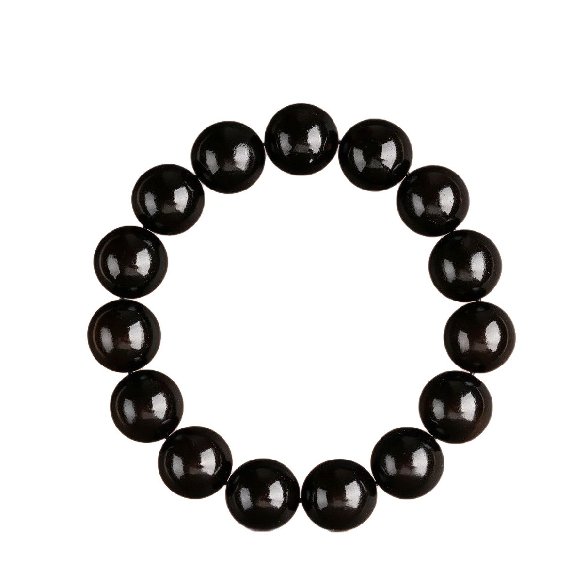 A complete set of genuine natural sandalwood wooden water-resistant Buddhist prayer beads bracelet for both men and women Item Picture