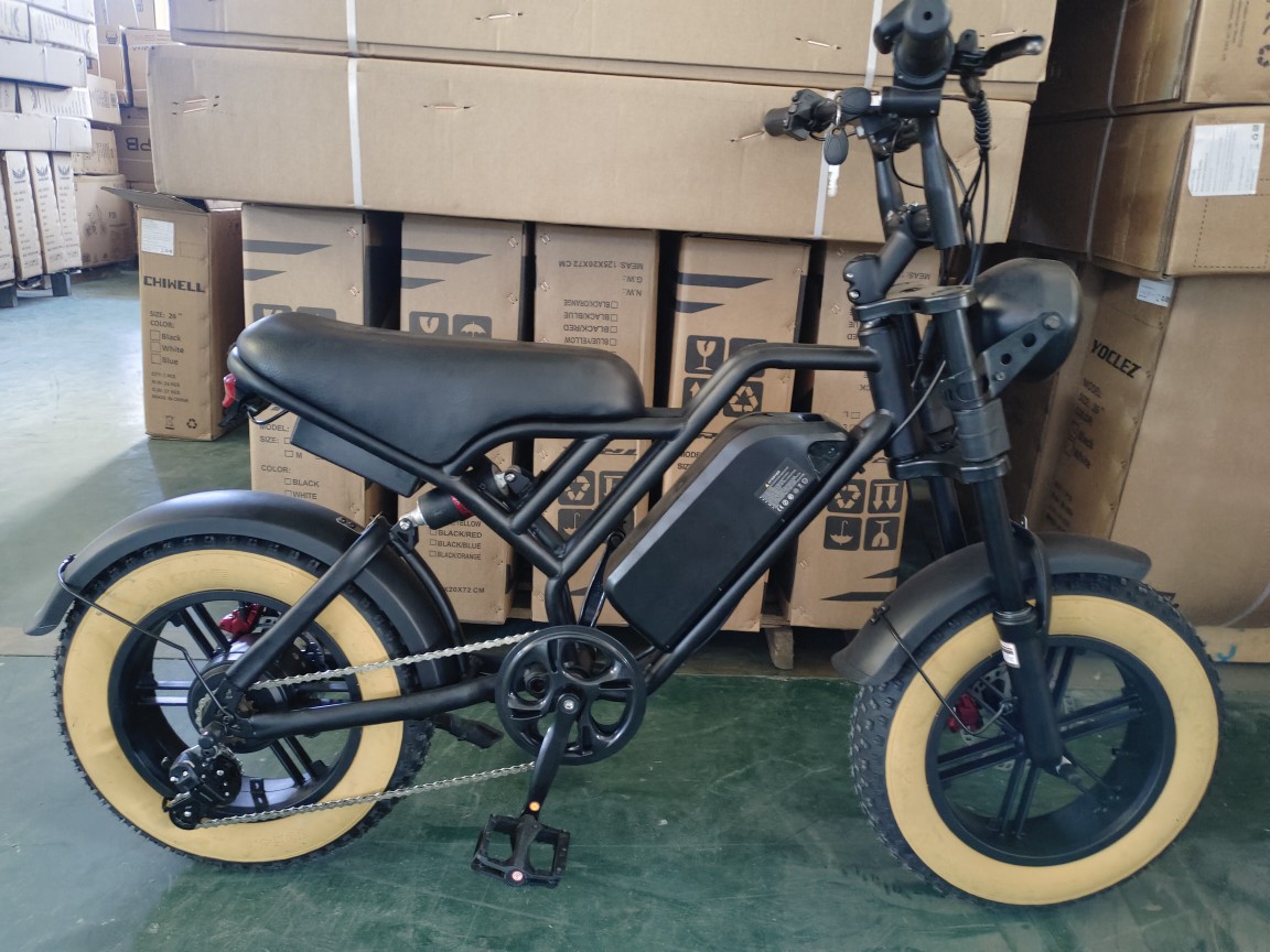 Fat tire retro electric-assisted bicycle, 16-inch wide tire electric bicycle, snow electric vehicle