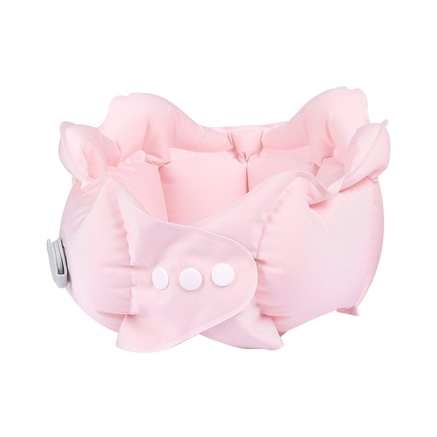 The new portable press inflatable U-shaped neck pillow is small and easy to store. It is a travel, car or airplane neck pillow Item Picture