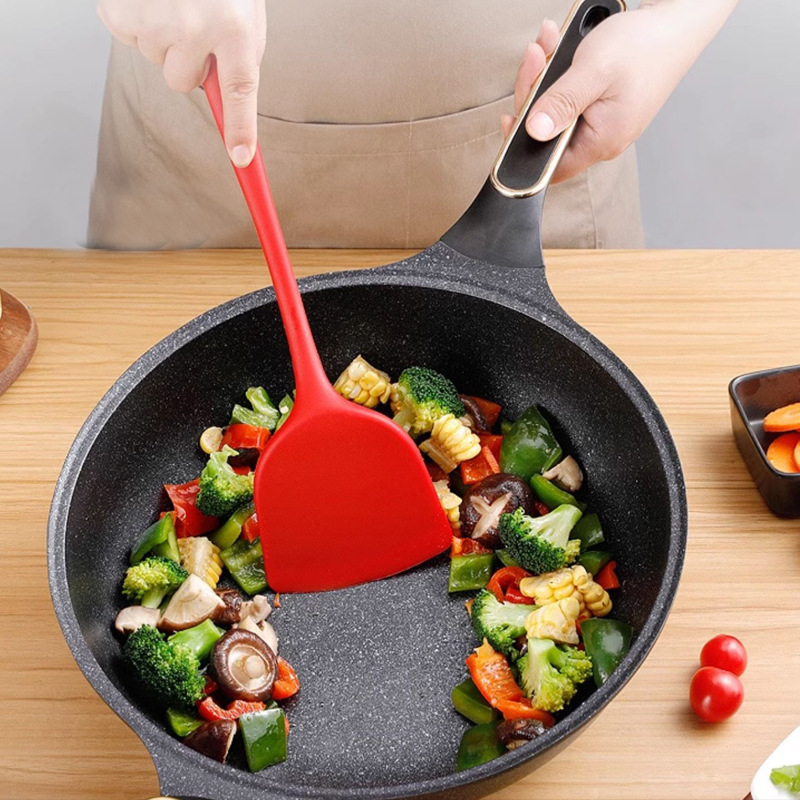 New Role Model Golden Point Die-cast Non-stick wok X2244 Tourmaline non-stick wok flat-bottom large spoon Induction cooker universal details Picture
