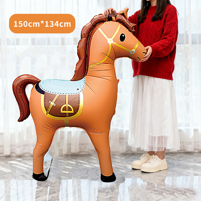 2026春节新年马年卡通气球贵族骏马新年大吉气球过年夜市摆摊气球产品图