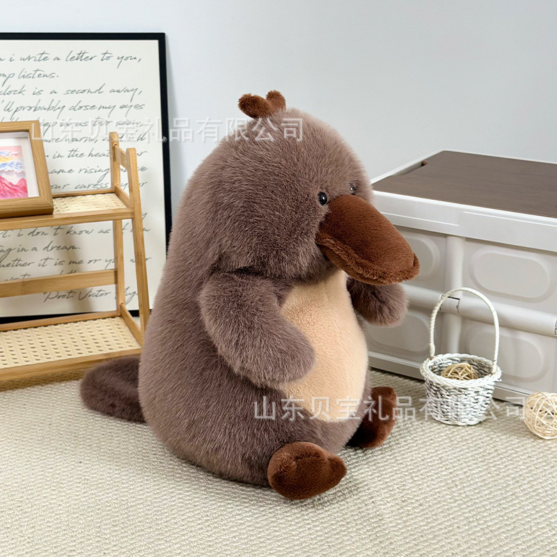 Cross-border new platypus simulation plush toy, soft mink fur big mouth doll, aquarium doll gift details Picture