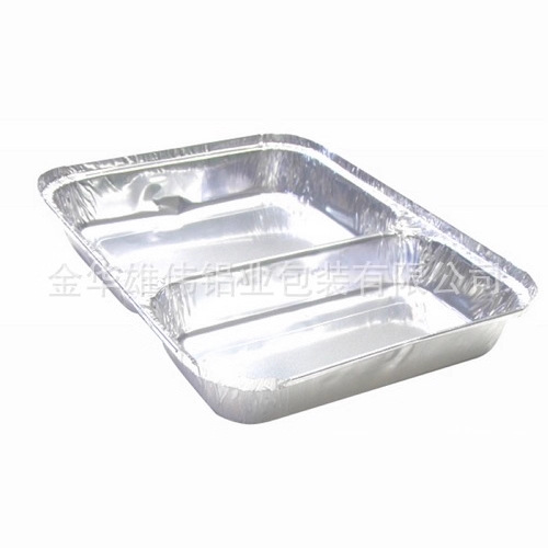 Kemedo's double-compartment disposable aluminum foil takeout fast food box (RFD230-2) is environmentally friendly