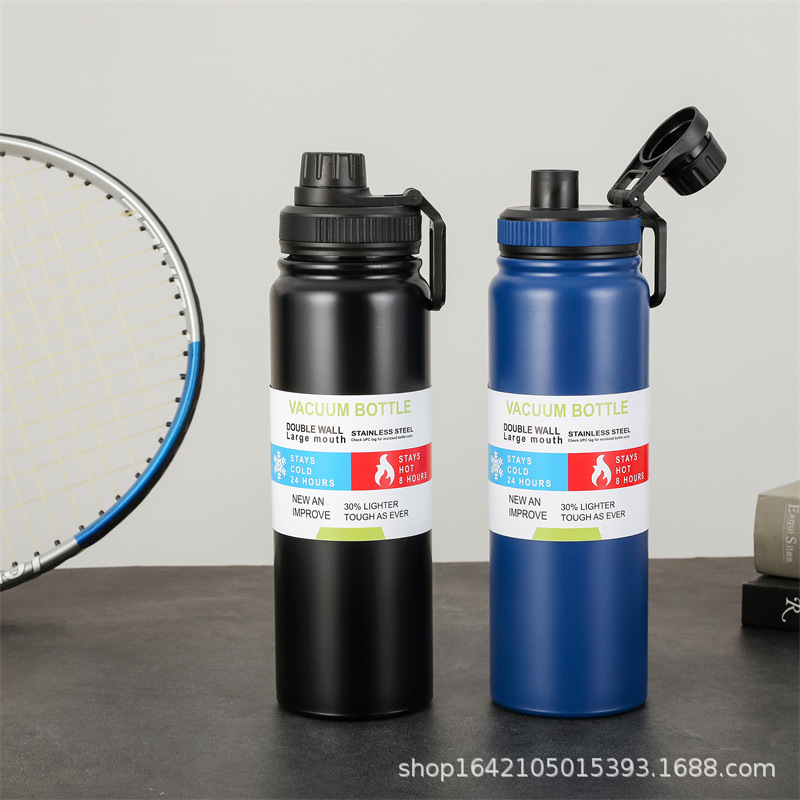 Cross-border 304 stainless steel insulated cup, outdoor portable mountain climbing sports water bottle, direct drinking, simple hand-held space pot Application Scenario