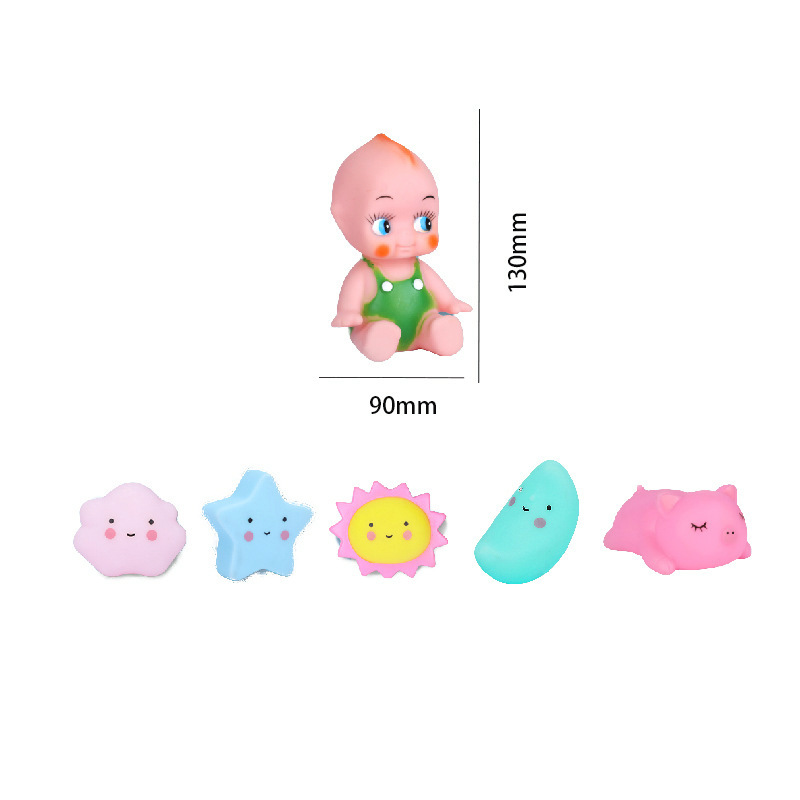 Pellizcar llamar baño juguetes soft moe dibujos animados sonando muñecas padres e hijos interactivos juguetes de agua muñeca traje de baño Application Scenario