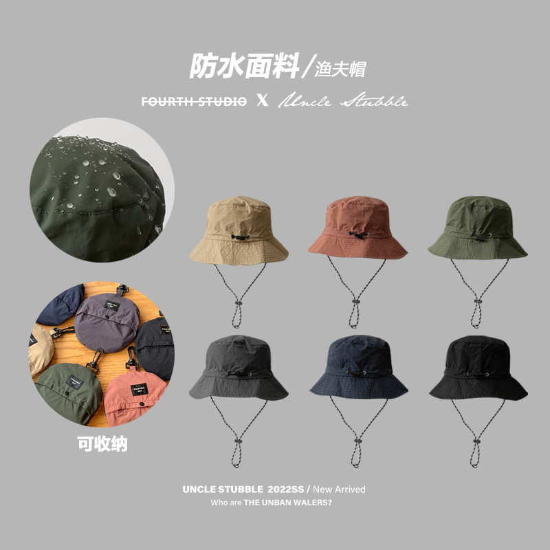 Waterproof fisherman's hat can be used to store bags, outdoor hiking hat, sun protection hat, autumn and winter sun protection hat Specification image