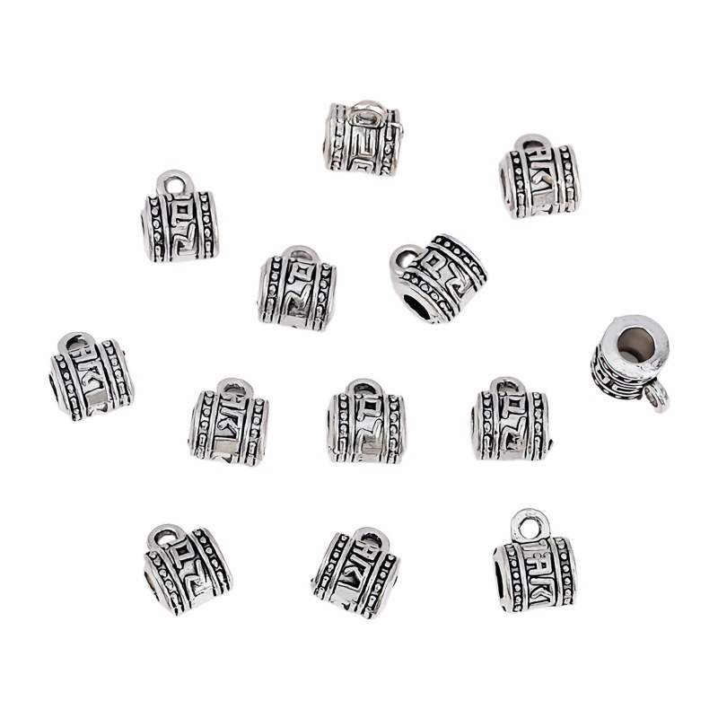 Straight-hole beaded silver alloy spacer beads, diy handcrafted bracelets, necklaces, pendants, accessories, spacer pieces, accessories wholesale details Picture