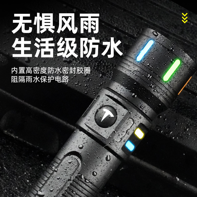 A new cross-border high-intensity led flashlight with charging function, a portable mini white laser flashlight, suitable for outdoor hiking Specification image